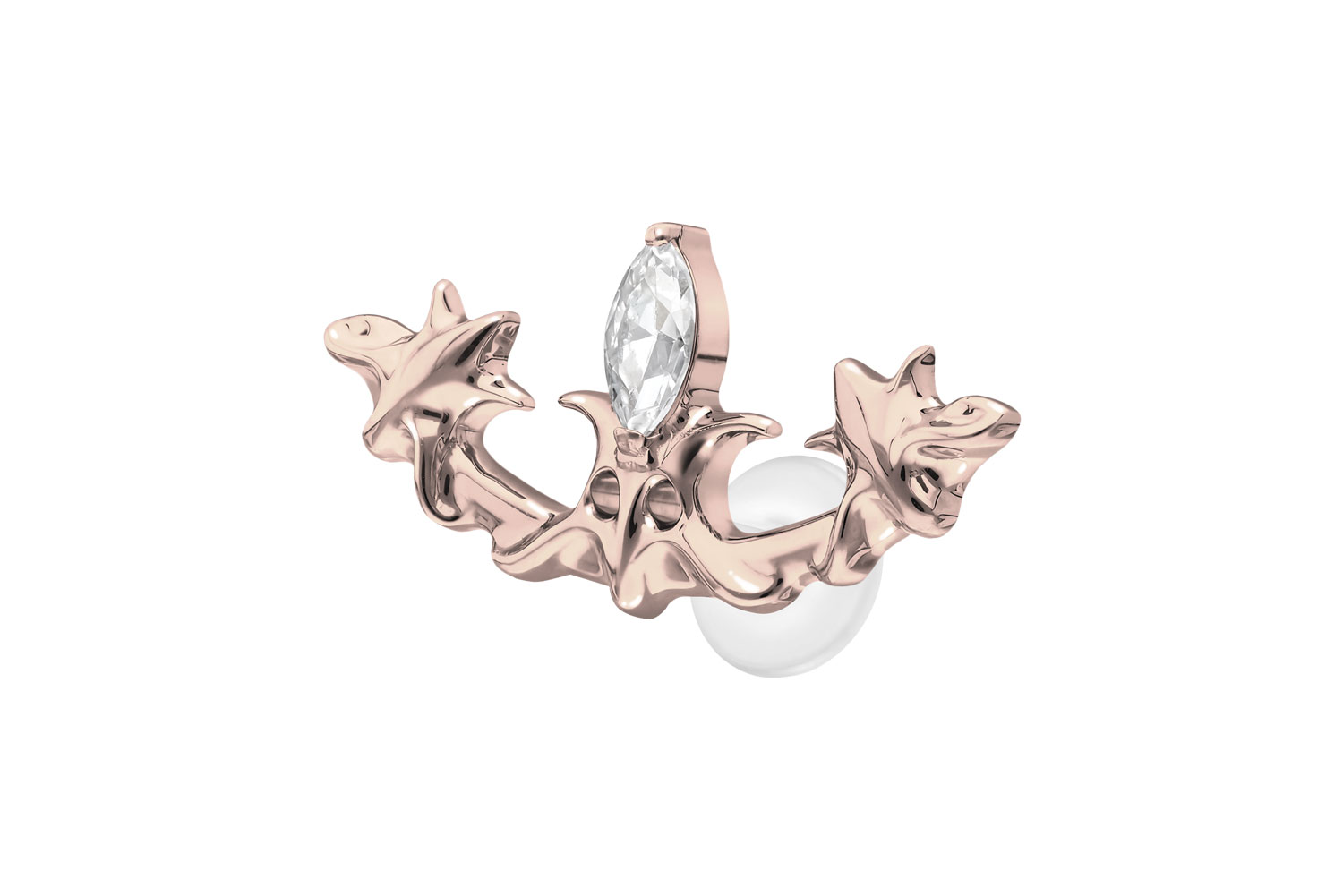 PTFE Labret Piercing mit Innengewinde + Titan-Aufsatz GOTISCHES DESIGN